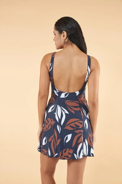 Gd Goldoremi 2540-923 Kadın Yaprak Desenli Etekli Mayo - 7