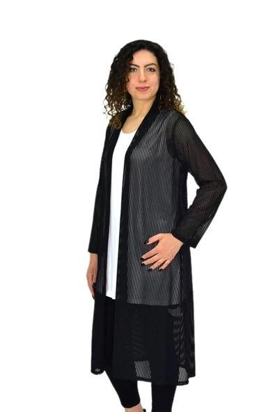 Kadın File Uzun Kol Hırka BGL-ST04664 - Resim 3