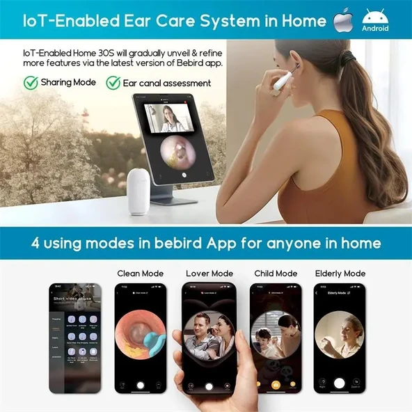 Bebird Home 30S Family Edition Wifi Görüntülü Kulak Temizleme Seti - 5