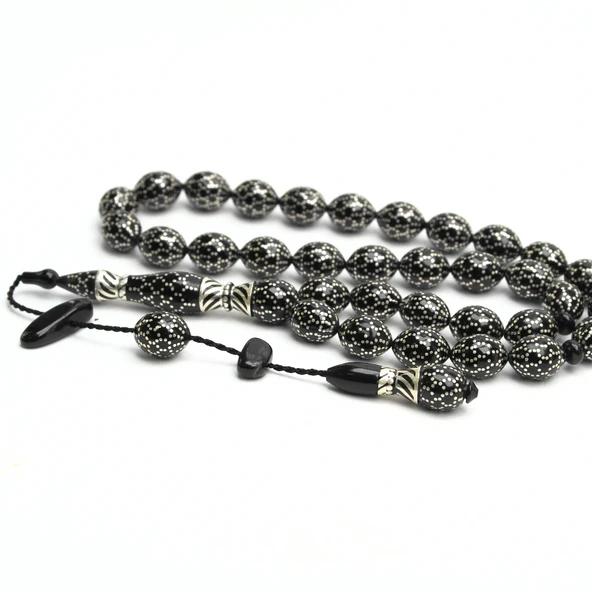 Oltu Taşı Petek İşlemeli Tespih ürün görseli 1