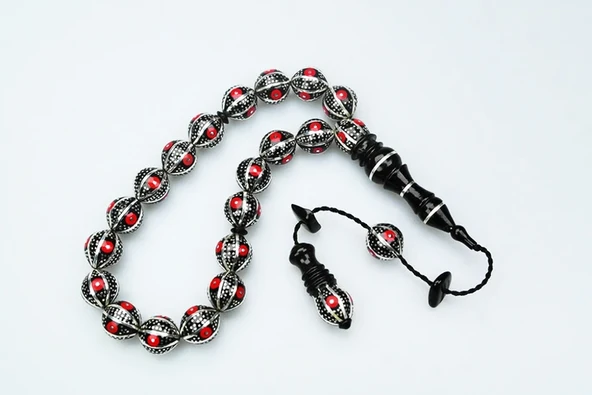 Oltu Taşı 100 Mikron Karpuz Dilimi Tespih - Resim 2