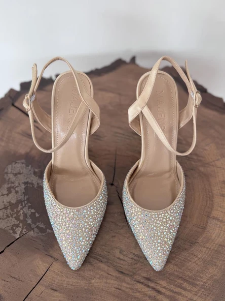 Majensia Taşlı Saten Abiye Ayakkabı 155226 - 21