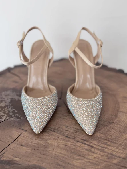 Majensia Taşlı Saten Abiye Ayakkabı 155226 - 4