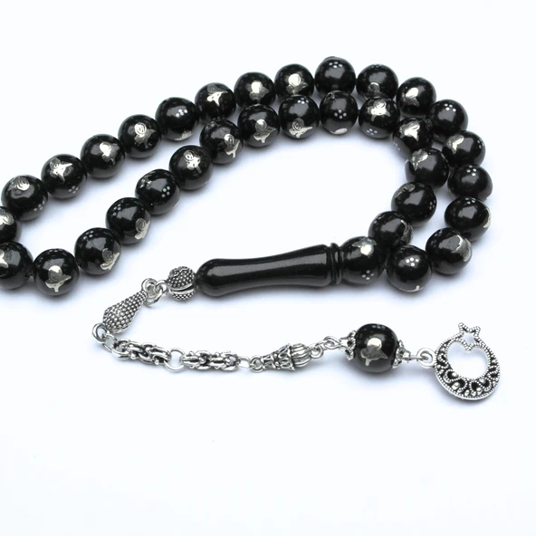 Oltu Sıkması Tuğra  İşlemeli Tespih ürün görseli 1