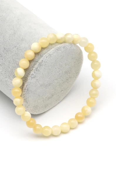 Kalsit Doğal Taş Bileklik 6 mm Küre Kesim ürün görseli