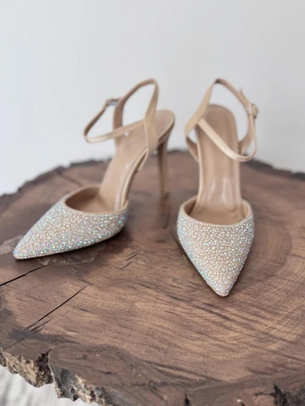 Majensia Taşlı Saten Abiye Ayakkabı 155226 - 6