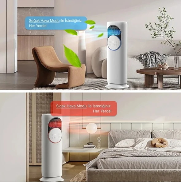 Airpoll HF01 Uzaktan Kumandalı Sıcak & Soğuk Su ve Buz Hazneli Dikey Vantilatör - 6