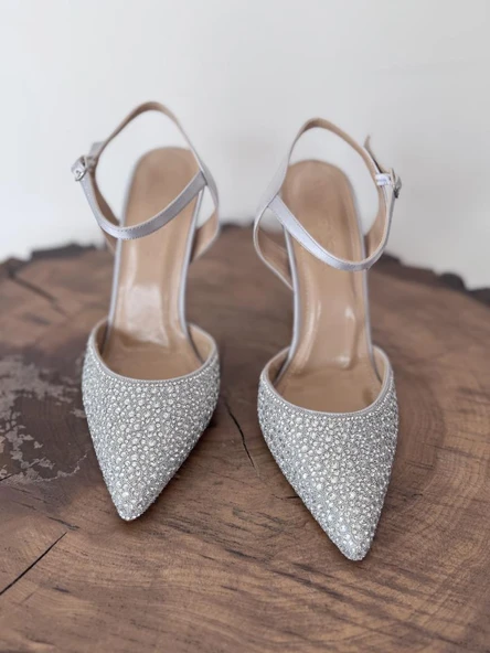 Majensia Taşlı Saten Abiye Ayakkabı 155226 - 15