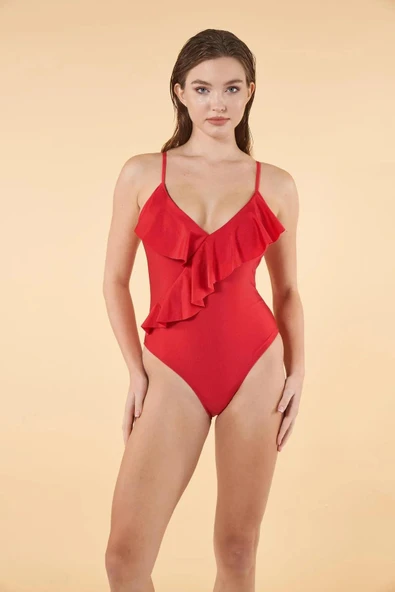 Gd Goldoremi 2540-923 Kadın Yaprak Desenli Etekli Mayo - 4