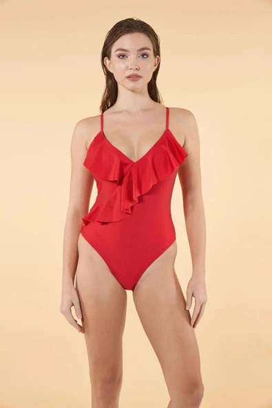 Gd Goldoremi 2540-923 Kadın Yaprak Desenli Etekli Mayo - 5