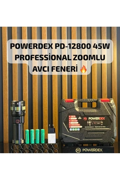 Pd-12800 45 Watt 4500 Lümen Zoomlu Profesyonel Avcı El Feneri