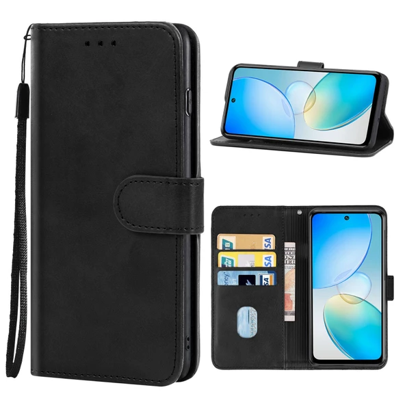 Infinix Hot 12 Deri Telefon Kılıfı - Siyah