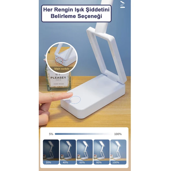 Greentech Masaüstü Şarjlı Katlanabilir Portatif LED Aydınlatma / GT-CL11G - 5