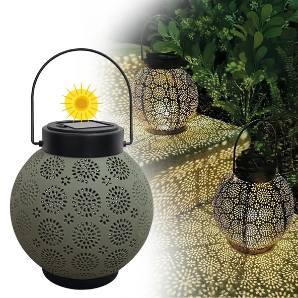 Greentech Güneş Enerjili Dekoratif Led Fener / Askılı Bahçe Feneri / Bahçe Dekorasyon Feneri / GT-SL25G - 2