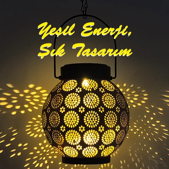Greentech Güneş Enerjili Dekoratif Led Fener / Askılı Bahçe Feneri / Bahçe Dekorasyon Feneri / GT-SL25G - 9