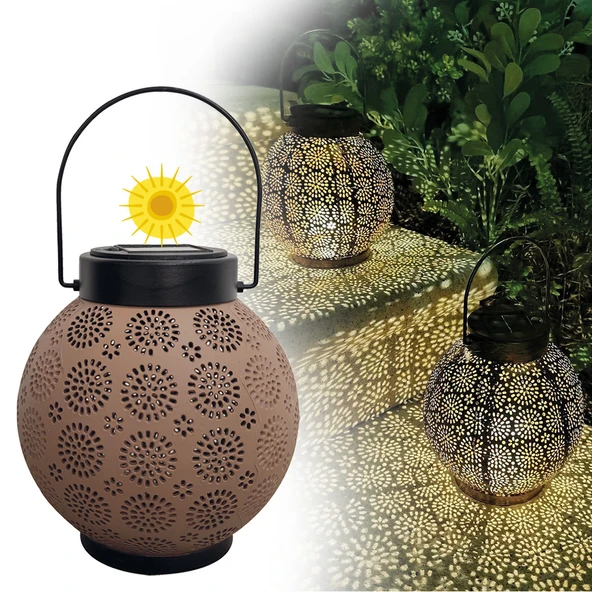 Greentech Güneş Enerjili Dekoratif Led Fener / Askılı Bahçe Feneri / Bahçe Dekorasyon Feneri / GT-SL25R - 2