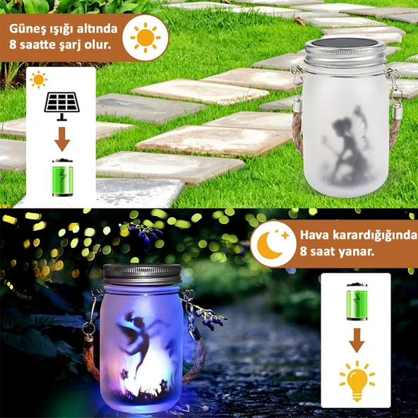 Greentech Güneş Enerjili Dekoratif LED Fener / Askılı Bahçe Feneri / Bahçe Dekorasyon Feneri / GT-SL27 - 6