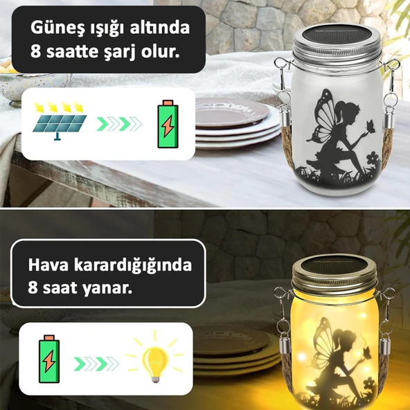 Greentech Güneş Enerjili Dekoratif LED Fener / Askılı Bahçe Feneri / Bahçe Dekorasyon Feneri / GT-SL28 - 6