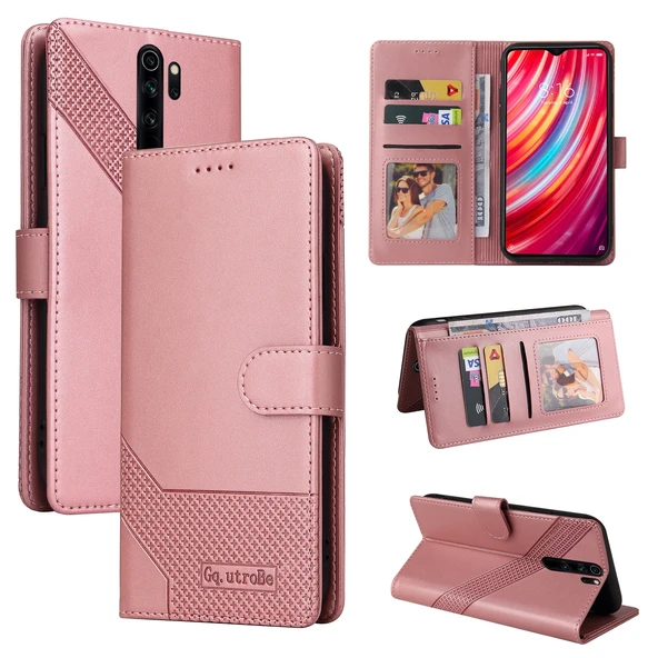 Xiaomi Redmi Note 8 Pro Deri Telefon Kılıfı - Rose Gold