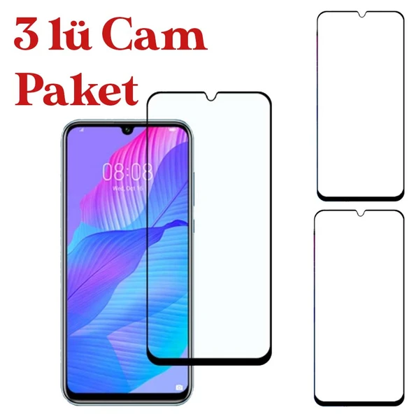 Huawei Y8P Uyumlu Tam Kaplayan 3D Seramik Nano Cam Ekran Koruyucu 3 lü Paket ürün görseli 1