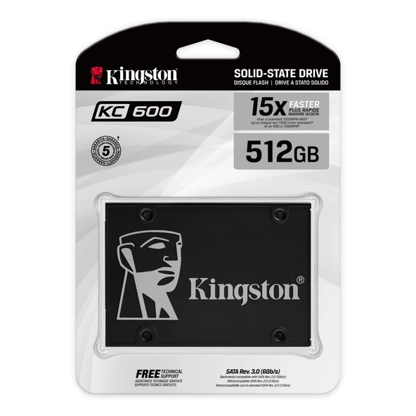 KINGSTON  SKC600/512G KC600 512GB 550/520 MB/s 2,5" SATA3 SSD - 3