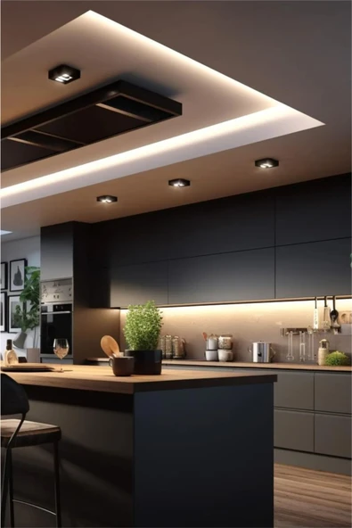 Uzun 120cm Fişli Düğmeli Mutfak Tezgah Dolap Raf Altı Işık Aydınlatma Lambası Bantı Bandı Armatürü - 4