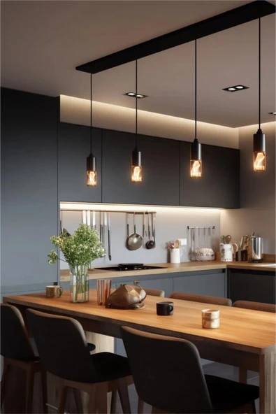 Uzun 120cm Fişli Düğmeli Mutfak Tezgah Dolap Raf Altı Işık Aydınlatma Lambası Bantı Bandı Armatürü - 3