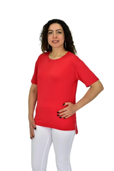 Kadın Yarım Kol Sıfıryaka Likralı Tişöt  BGL-ST04652 - Resim 11