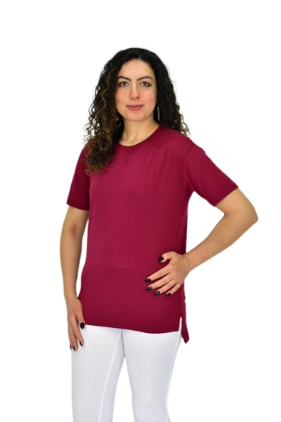 Kadın Yarım Kol Sıfıryaka Likralı Tişöt  BGL-ST04652 - Resim 12