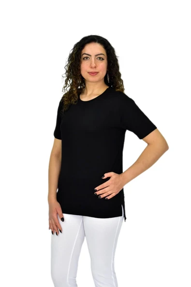 Kadın Yarım Kol Sıfıryaka Likralı Tişöt  BGL-ST04652 - Resim 9