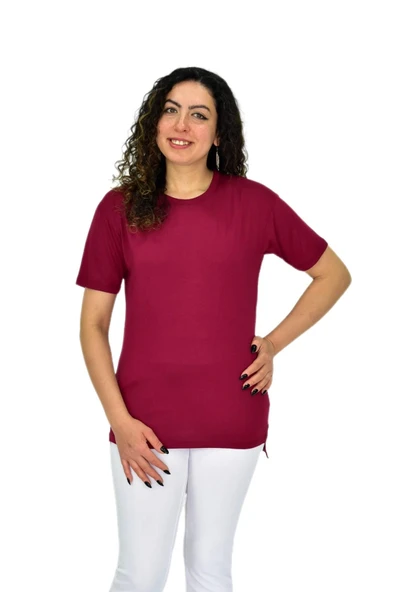 Kadın Yarım Kol Sıfıryaka Likralı Tişöt  BGL-ST04652 - Resim 2