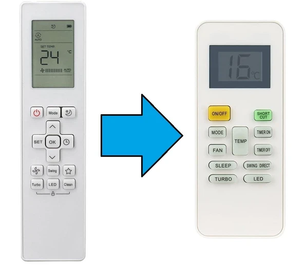 Bosch ile Uyumlu Type:RG10B(G)BGEF Klima Kumandası-Resimde Sağdaki Gönderilir ürün görseli