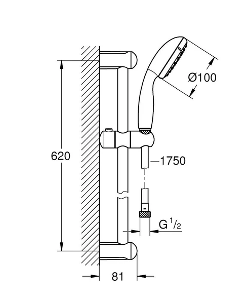 Grohe Duş Seti 2 Akışlı Tempesta Krom - 2759810E - 3