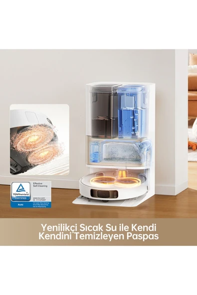 L10s Pro Ultra Heat Robot Süpürge Beyaz - Resim 3