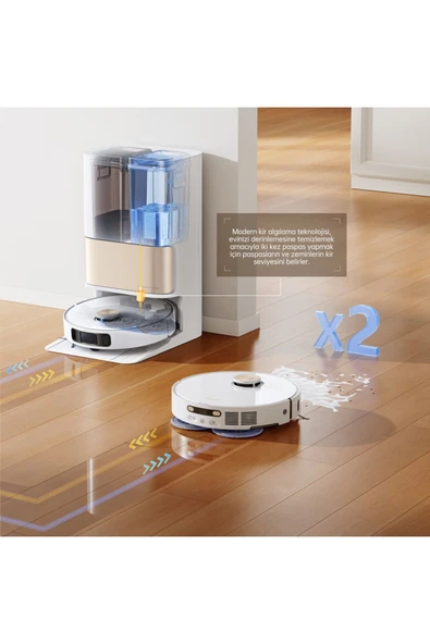 L10s Pro Ultra Heat Robot Süpürge Beyaz - Resim 4