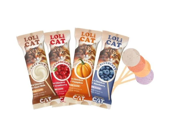 Eurogold Cat Lolicat Kediler İçin Karışık Lezzetli Lolipop 15'li