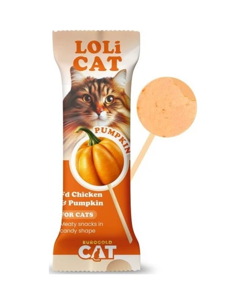 Eurogold Cat Lolicat Kediler İçin Tavuklu Balkabaklı Ödül Lolipop 15 Li ürün görseli
