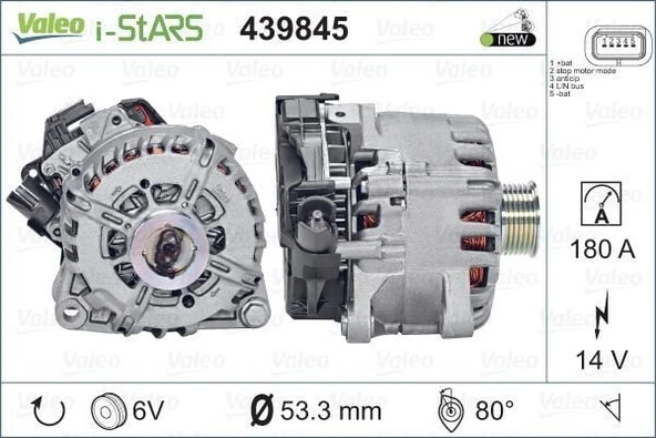 ALTERNATOR CITROEN C3 II 1.6 HDI 09-16 PEUGEOT 208 1.6 HDI 12- ürün görseli