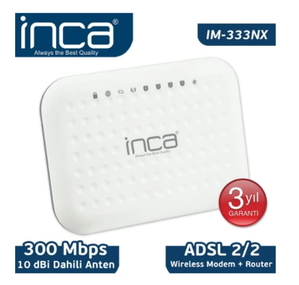 Inca IM-333NX 300Mbps Adsl2/2 Wireless Modem + Router