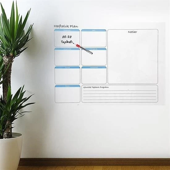 BUFFER® Haftalık Planlayıcı Manyetik Duvar Stickerı Takvim 56 cm x 70 cm - 2