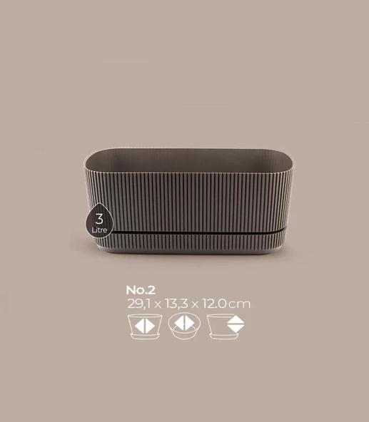 Omnipazar KRS-246 Pera Uzun Dekoratif Balkon Saksı 3 Litre No 2 - Resim 3