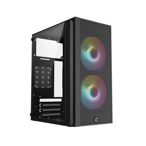 ONTECH - Frısby Fc-8970g 300w 2x Raınbow Fan Mını Tower Gaming Siyah Kasa