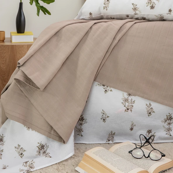 Schafer Home Hera Tek Kişilik Pike Takımı 3 Parça-Bej - 4