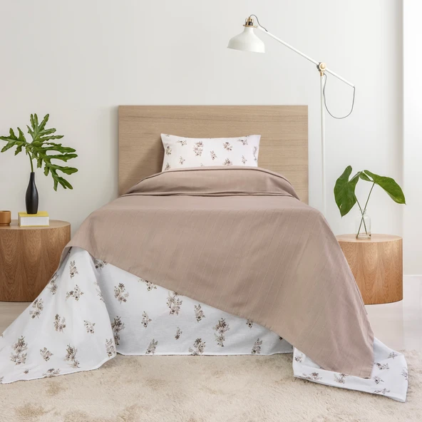 Schafer Home Hera Tek Kişilik Pike Takımı 3 Parça-Bej