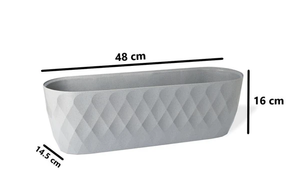 Omnipazar KRS-472 Dekoratif Yakamoz Balkon Saksı 6.5 Litre No 2 - 2