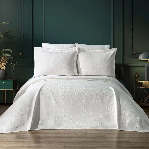 Schafer Home Jenny Yatak Örtüsü Seti 3 Parça-Beyaz