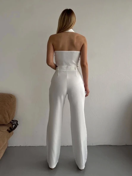 Palazzo pantolon beyaz s23211 - 3