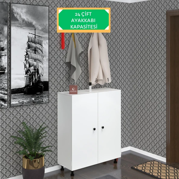 Kenzlife ayakkabılık galoş6 byzbyz 53*080*32 kapaklı 6 raflı 24 çift ayakkabı kapasitesi - 1