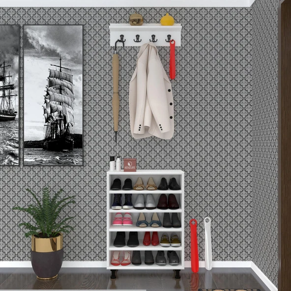 Kenzlife ayakkabılık başmak5 byz 83*060*30 kapaksız 5 raflı 15 çift ayakkabı kapasitesi - 2