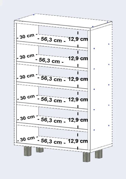 Kenzlife ayakkabılık başmak6 byz 98*060*30 kapaksız 6 raflı 18 çift ayakkabı kapasitesi - Resim 3